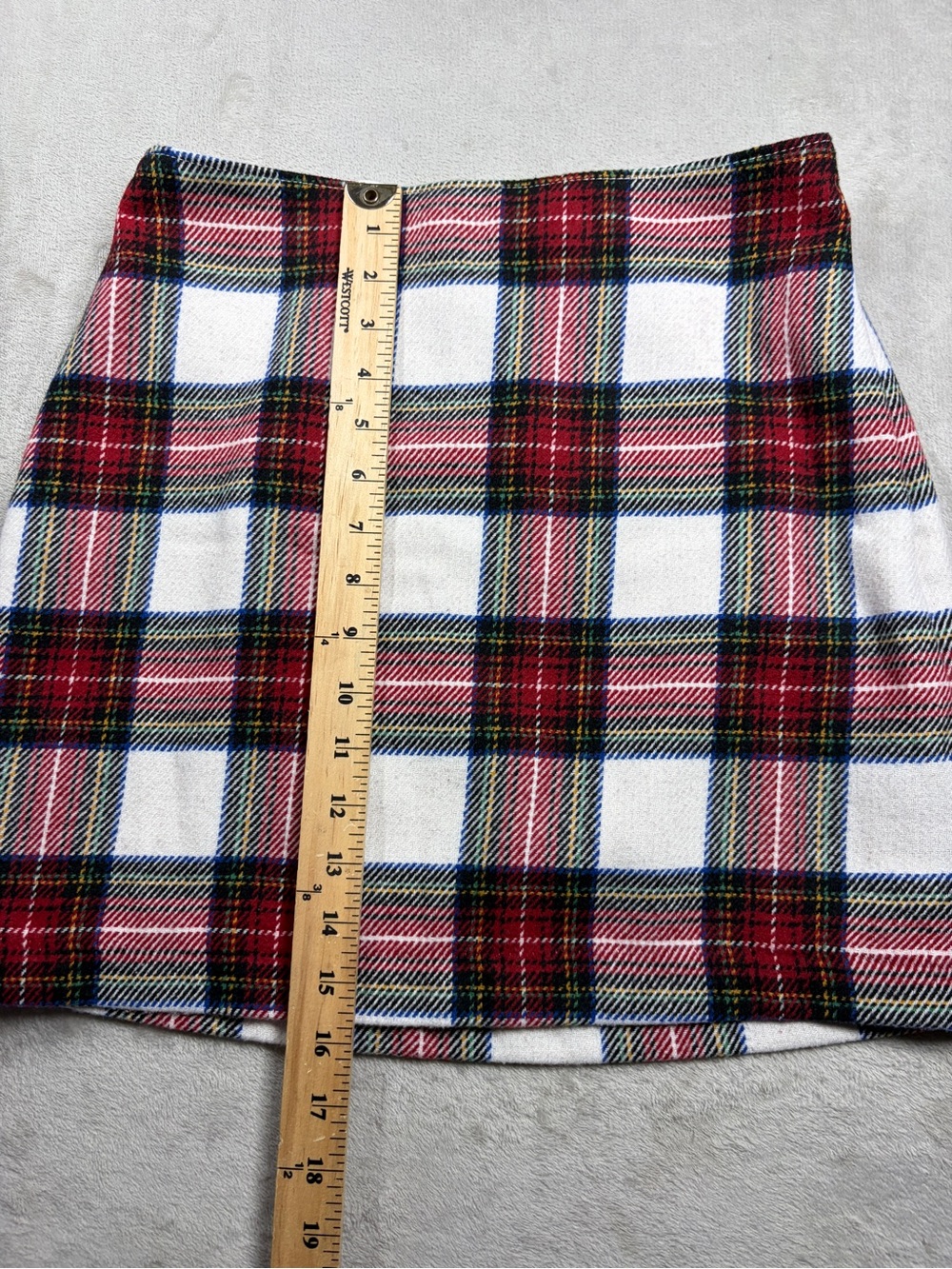 NWT Abercrombie & Fitch Wool Blend Plaid A line Academia Holiday Mini Skirt S - Picture 8 of 16